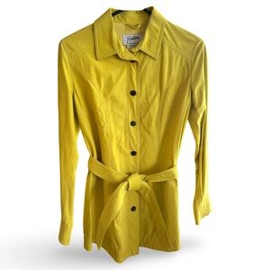 CLAUDE MONTANA Sueded Button-Up Belted Women's Top